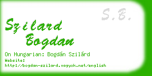 szilard bogdan business card