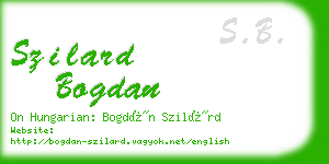 szilard bogdan business card